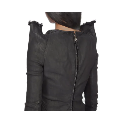 Drkshdw Concordians Tec Top In Black Wax Stretch Denim