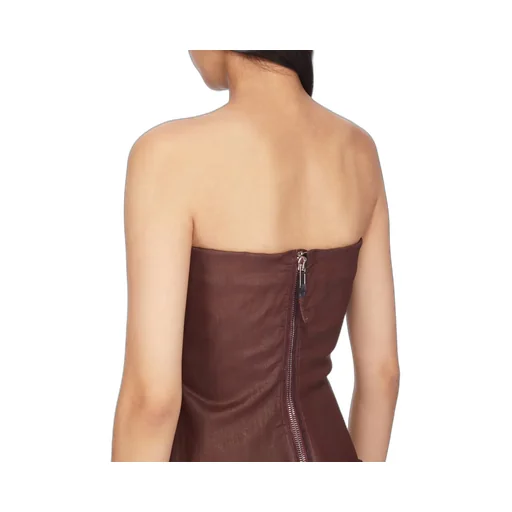 Drkshdw Concordians Bustier Top In Scab Wax Stretch Denim