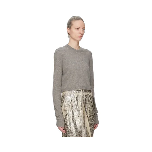 Drkshdw Concordians Ls Cropped Small Level T In Grey Melange Jersey