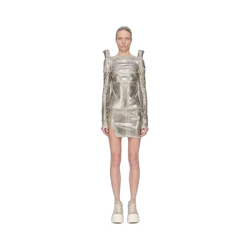 Drkshdw Concordians Tec Top In Palladium Foil Stretch Denim