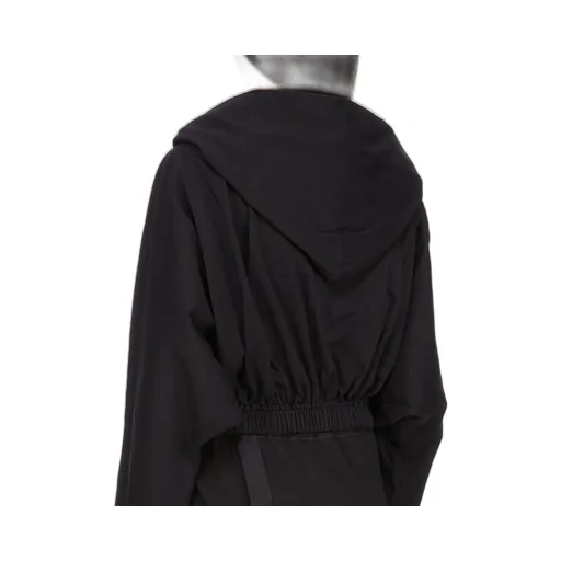 Drkshdw Concordians Cropped Hooded Tunic In Black Compact Heavy Jersey