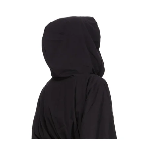 Drkshdw Concordians Cropped Hooded Tunic In Black Compact Heavy Jersey