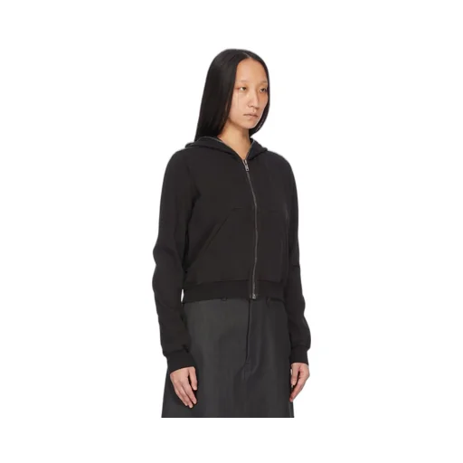 Drkshdw Concordians Small Gimp Hoodie In Black Compact Heavy Jersey