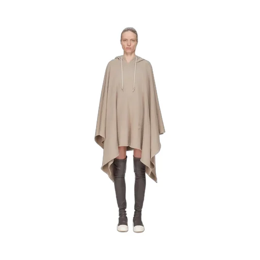 Drkshdw Concordians Poncho In Dirty Pearl Slub Felpa
