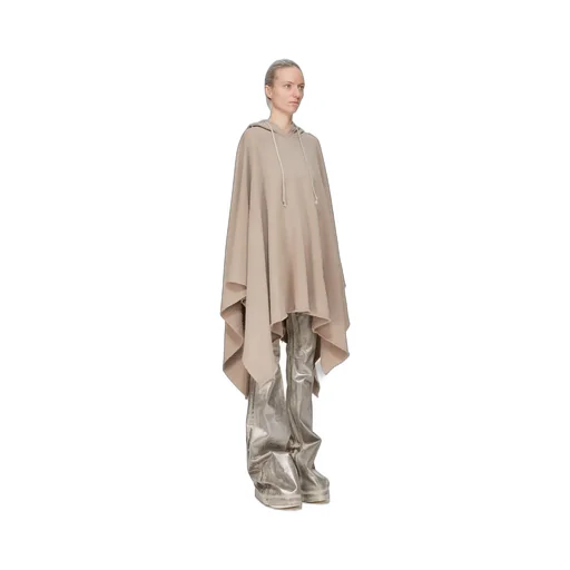 Drkshdw Concordians Poncho In Dirty Pearl Slub Felpa