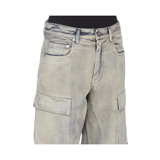 Drkshdw Concordians Double Cargo Jeans In 13Oz Mineral Pearl Denim