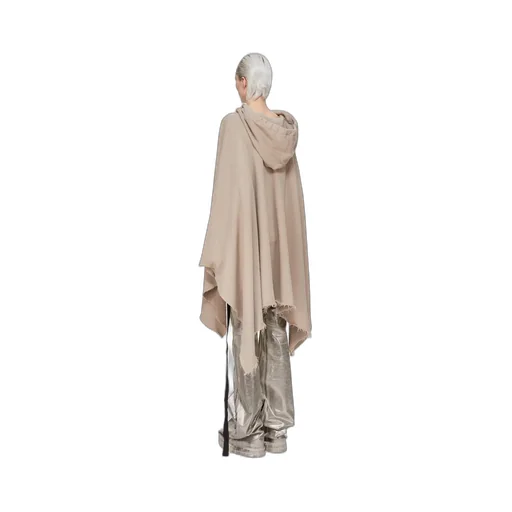 Drkshdw Concordians Poncho In Dirty Pearl Slub Felpa