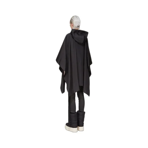 Drkshdw Concordians Poncho In Black Nylon Canvas