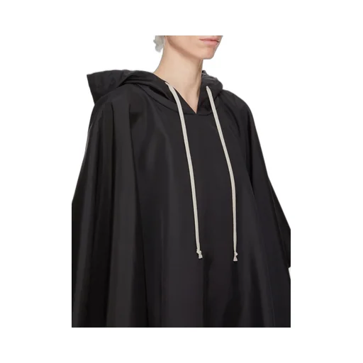 Drkshdw Concordians Poncho In Black Nylon Canvas