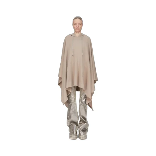 Drkshdw Concordians Poncho In Dirty Pearl Slub Felpa