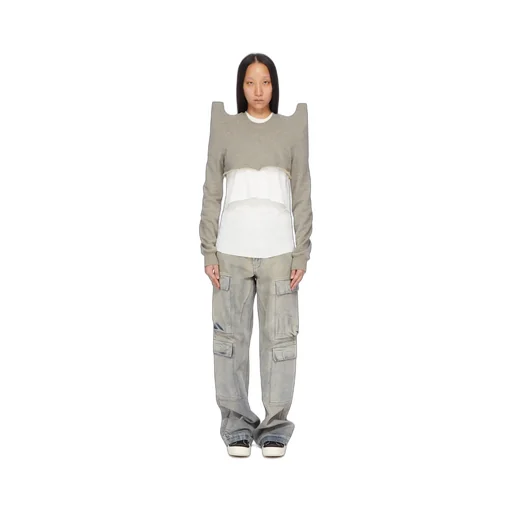 Drkshdw Concordians Double Cargo Jeans In 13Oz Mineral Pearl Denim