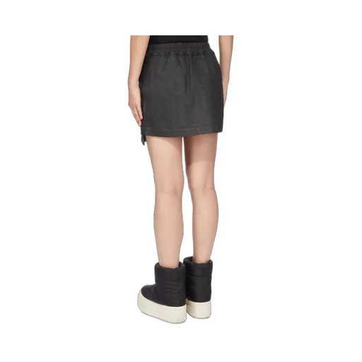 Drkshdw Concordians Fog Mini Skirt In Black Wax Stretch Denim