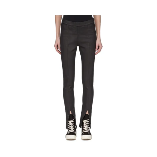 Drkshdw Concordians Slit Front Legging In Black Wax Stretch Denim