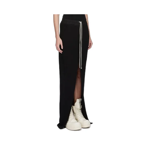 Drkshdw Concordians Phleg Pillar Skirt In Black Slub Felpa