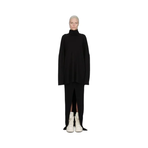 Drkshdw Concordians Phleg Pillar Skirt In Black Slub Felpa