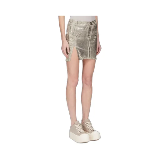 Drkshdw Concordians Minimal Mini In Palladium Foil Stretch Denim