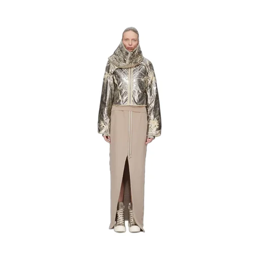 Drkshdw Concordians Phleg Pillar Skirt In Dirty Pearl Slub Felpa