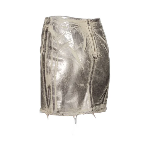 Drkshdw Concordians Minimal Mini In Palladium Foil Stretch Denim