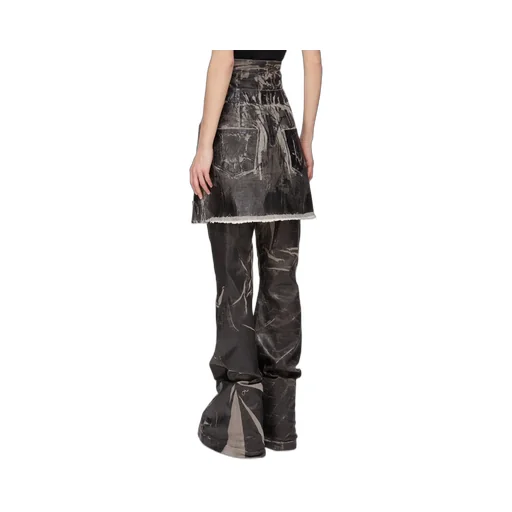 Drkshdw Concordians Sisysnap Skirt In 13Oz Black Washed Foil Denim