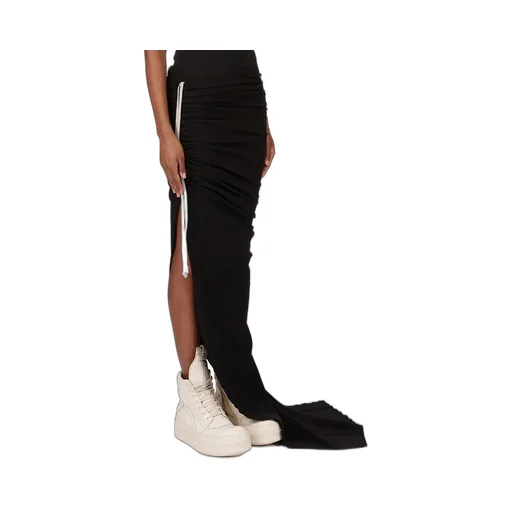 Rick Owens Concordians Edfu Skirt In Black Double Brushed Jersey