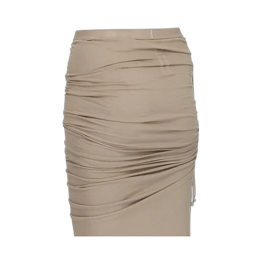 Drkshdw Concordians Soft Edfu Skirt Knee In Dirty Pearl Medium Weight Cotton Jersey