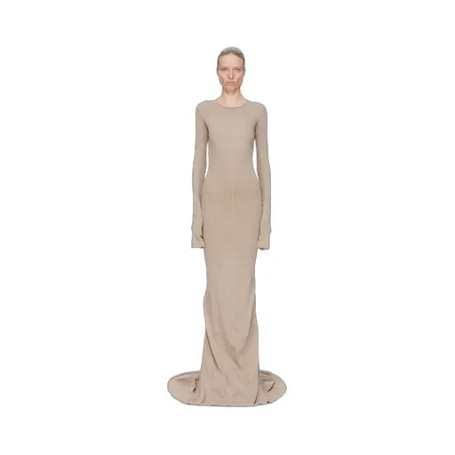 Drkshdw Concordians Simple Edfu Gown In Dirty Pearl Medium Weight Cotton Jersey