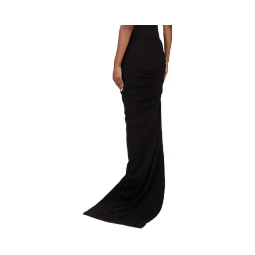 Rick Owens Concordians Edfu Skirt In Black Double Brushed Jersey