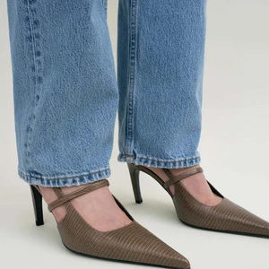 TotÊMe Embossed Pointed Toe Slingbacks