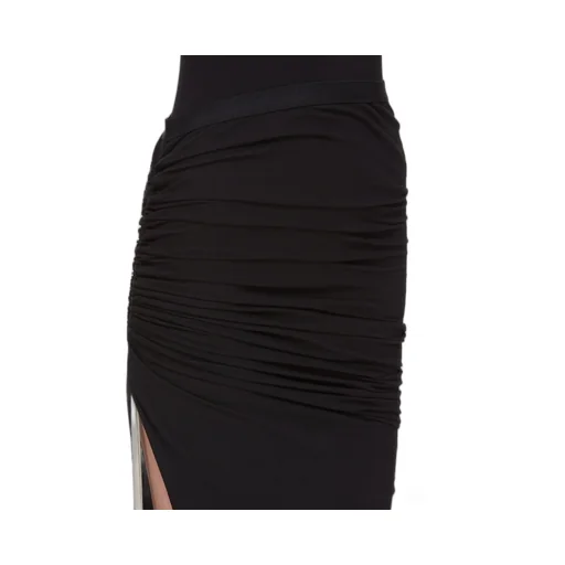 Drkshdw Concordians Soft Edfu Skirt Knee In Black Medium Weight Cotton Jersey