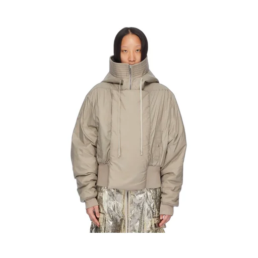Drkshdw Concordians Cropped Alice Parka In Dirty Pearl Recycled Nylon