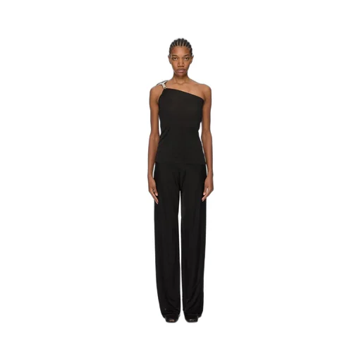 Rick Owens Concordians Hydra Top In Black Satin Viscose Jersey