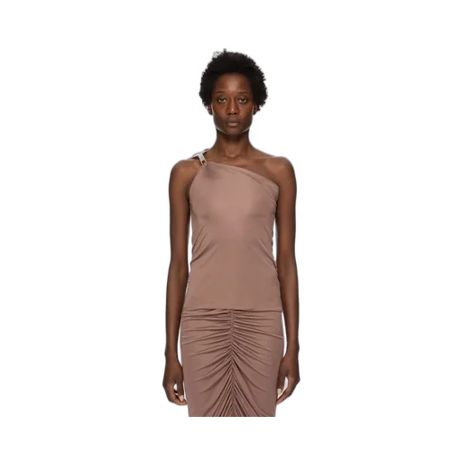 Rick Owens Concordians Hydra Top In Mauve Satin Viscose Jersey