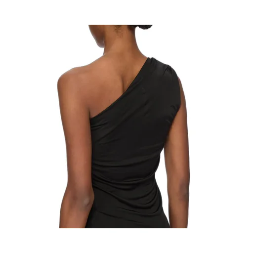 Rick Owens Concordians Hydra Top In Black Satin Viscose Jersey