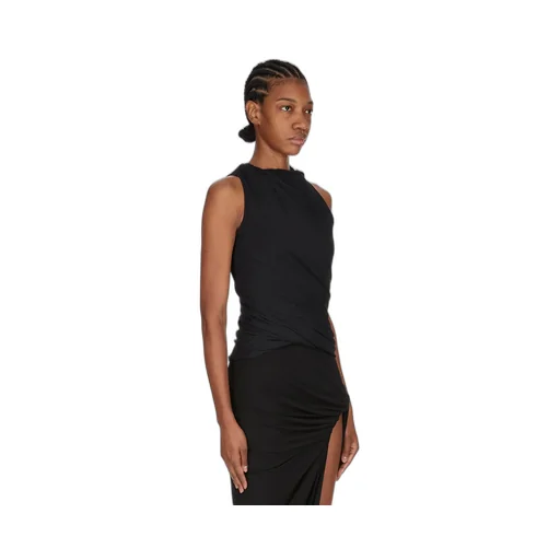 Rick Owens Lilies Concordians Luna Top In Black Cashmere Blend Jersey
