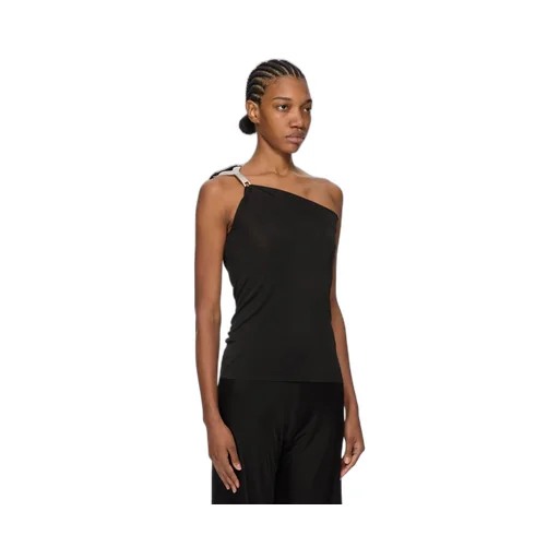 Rick Owens Concordians Hydra Top In Black Satin Viscose Jersey