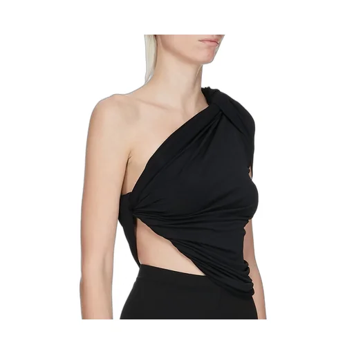 Rick Owens Concordians Anita Top In Black Viscose Crepe Jersey