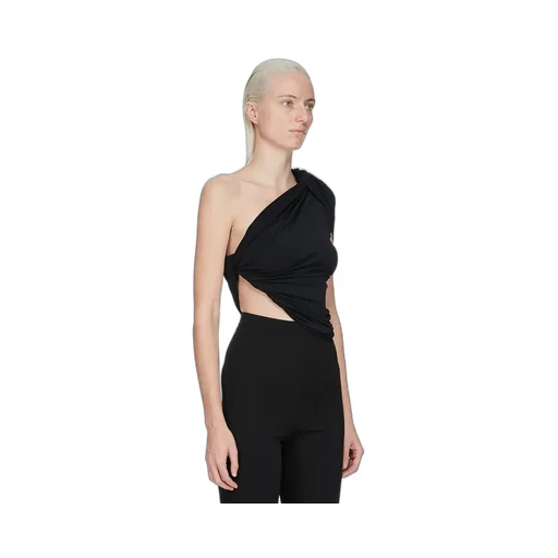 Rick Owens Concordians Anita Top In Black Viscose Crepe Jersey