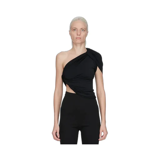 Rick Owens Concordians Anita Top In Black Viscose Crepe Jersey