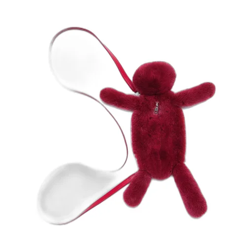 Rick Owens Hun Cyclop In Cardinal Red In Real Mink Fur