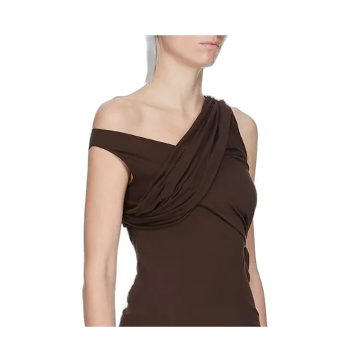 Rick Owens Concordians Sahara Top In Raisin Fluid Viscose Jersey