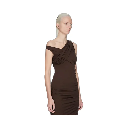 Rick Owens Concordians Sahara Top In Raisin Fluid Viscose Jersey