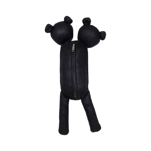 Rick Owens Hun Siamese Bear In Black Lamb Leather