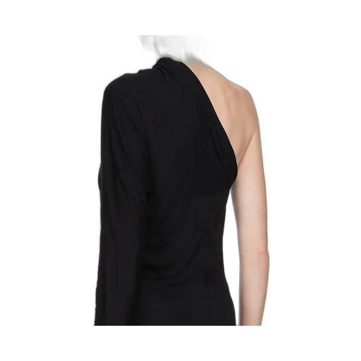 Rick Owens Concordians Diana Top In Black Fluid Viscose Jersey
