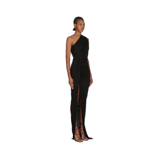 Rick Owens Lilies Concordians Avra Gown In Black Fluid Viscose Jersey