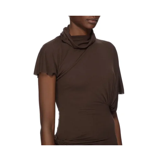 Rick Owens Concordians Lilith Gown In Raisin Fluid Viscose Jersey