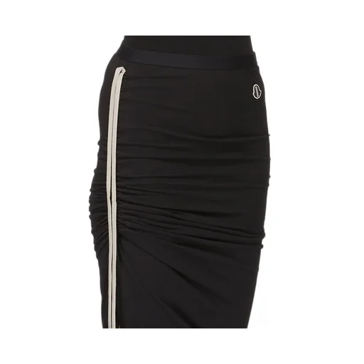 Moncler + Rick Owens Adjustable Skirt In Black Mediumweight Cotton Jersey