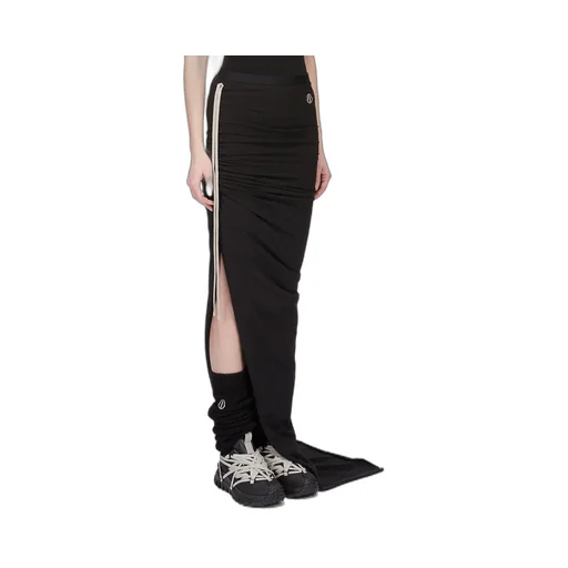 Moncler + Rick Owens Adjustable Skirt In Black Mediumweight Cotton Jersey