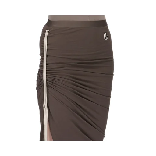 Moncler + Rick Owens Adjustable Skirt In Dark Dust Mediumweight Cotton Jersey