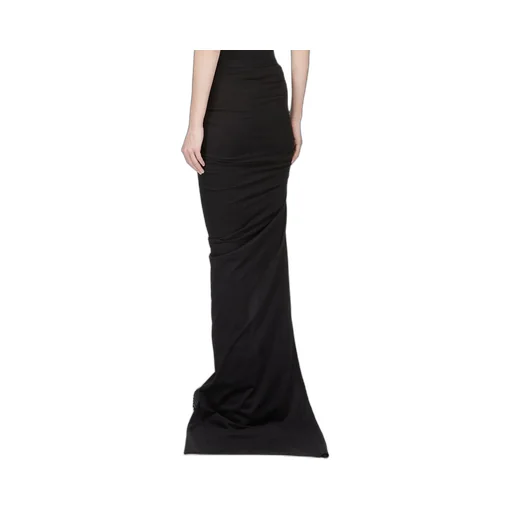 Moncler + Rick Owens Adjustable Skirt In Black Mediumweight Cotton Jersey