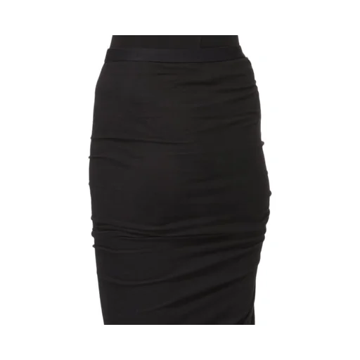 Moncler + Rick Owens Adjustable Skirt In Black Mediumweight Cotton Jersey